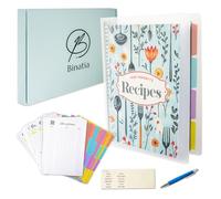 Recipe Book with PP Cover - 120 Sheets (240 Pages) Blank Cookbook with 5 Table of Contents Pages, Pocket, Dividers & Pen - Hardcover Journal with QR Code for Exclusive Recipes - Custom Recipe Notebook