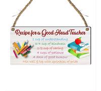 Recipe For A Good Head Teacher Plaque - Non-Personalised Grey MDF Keepsake For School Leader End Of Term Gift Thoughtful Educational Appreciation Present (Large: 29 cm (H) × 13.5 cm (W))