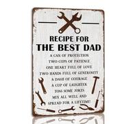 Recipe For The Best Dad Tin Sign Fun Workshop Metal Signs Unique Father's Day Wall Decor Gift For Dad 8x12 Inch