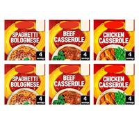 Recipe Mix Variety Pack, Spaghetti Bolognese 40g, Beef Casserole 38g, Chicken Chasseur 40g, Pack of 6