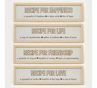 Recipes Wall Art, 13 x 52cm, Set of 4
