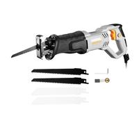 Reciprocating Saw 710W: DEKOPRO Electric Wood Saw with 4 Blades, 2800 SPM Variable Speed, 20mm Stroke Length, Tool-Free Blade Change, for Wood and Metal Cutting