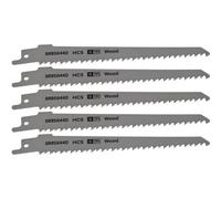 Reciprocating Saw Blade Clean Wood 150mm Hcs 6Tpi Pack Of 5 By Ufixt