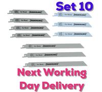 Reciprocating Saw Blade Set Metal Wood Plastic 150, 240mm 10 Pack Silverline