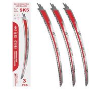Reciprocating Saw Blades 15 Inch, 6TPI Curved Edge Saw Blade for Tree Trimming, Wood Cutting & Branch Pruning, 3 Pack