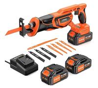 Reciprocating Saw Cordless, Brushless Cordless Reciprocating Saw with 21V 8000mAh Battery, 3000SPM 28mm Reciprocating Stroke, 8 Saw Tool-Free Blade Change Reciprocating Saw for Wood & Metal Cutting