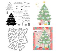 Recitem 2024 Metal Cutting Dies and Stamp Set | Christmas Silicone Transparency Stamps for DIY, Birthdays, Scrapbooking and Crafts | Cutting Dies Novelties 2024 (Set 2)