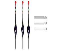 Recitem 3/6 Pieces LED Floats Fishing, Electric Floats Fishing Smart with Gravity Sensing and Metal Base, Fishing Accessories for Fishing at the Lake, River or Pond, Night Light, Floating (3 M-01)