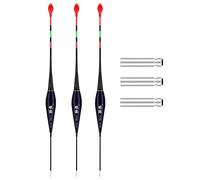 Recitem 3/6 Pieces LED Floats Fishing, Electric Floats Fishing Smart with Gravity Sensing and Metal Base, Fishing Accessories for Fishing at the Lake, River or Pond, Night Light, Floating (3 M-02)