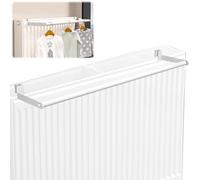 Recitem Clothes Airer for Radiators 2 Bars - 50cm Ideal as Towel Dryer and Towel Rail for Heating, Hook Attachment for Space Saving Drying Clothes (Double Pole)