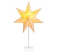 Recitem Illuminated Christmas Star - LED Paper Star Table Lamp for Christmas Decoration, Ideal as Window Decoration, Christmas Lighting for Indoor Use and Atmospheric Light Chain (Style 2)