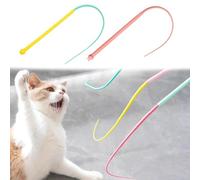 Recitem Pack of 2 Long Cat Teaser Wand - Silicone Teaser Wand for Cats - Interactive Cat Toy Gift for Self-Employment - Portable Cat Fishing Rod Stable, Soft Cat Toy for Home Cage