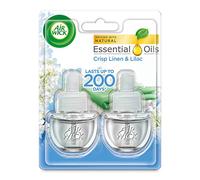 Reckitt Benckiser Air Wick Plug in Refill Air Freshener, Crisp Linen and Lilac 2X 17ml, 34 milliliters