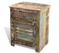 Reclaimed Home Furniture Vintage Wood Side Storage Cabinet Stand Multicolour