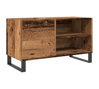 Reclaimed Wood Look Record Cabinet 84.5 x 38 x 48 cm with Iron Legs, Storage Space for Record Records, Sturdy Top Plate for Turntables, Industrial Design for Living Room and Home Cinema