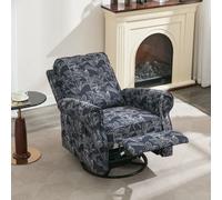 Recliner Armchair, 360 Degrees Swivel Single Sofa With Adjustable Backrest And Footrest - Navy