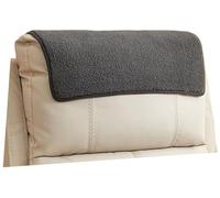 Recliner Armchair Cover Nonslip Headrest Arm Slipcovers For Leather Sofa Reclining Chair Armrest Covers Soft Boho Small No With Pocket Cats Dogs Loveseat Outdoor Sectional(Black Grey,Headrest 1pc)