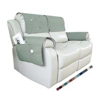 Recliner Armchair Covers, Quilted Reclining Armchair Slipcovers for Arms, Waterproof Sofa Arm Non Slip Armrest Couch Arm Rest Cover for Furniture Protector (Matcha Green,2 Seater)