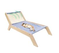 Recliner Cat Bed Thickened Lounger Beach Chair Wooden Frame Swing Chair | Solid Thickened Wooden Frame Swing Chair for Kitten Puppy Small Medium Dogs Cats Small Animals Indoors Outdoors Patio Deck
