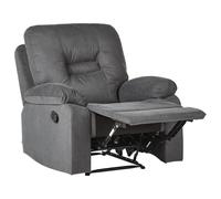 Recliner Chair BERGEN with Footrest Fabric Graphite Grey