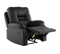 Recliner Chair BERGEN With Footrest Faux Leather Black