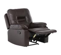 Recliner Chair BERGEN with Footrest Faux Leather Brown