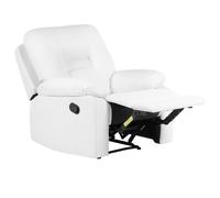 Beliani Recliner Chair Bergen Faux Leather White, White