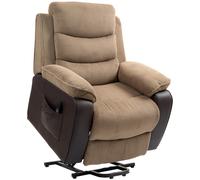 Recliner Chair Brown Corduroy PU 96W x 96D x 108Hcm Oversized Power Lift Sponge
