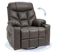 Recliner Chair Brown PU Leather 86x93x102cm Manual Padded Armchair ThickPaddedXL