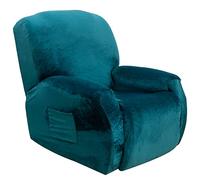 Recliner Chair Cover 1 Seater - Super Soft Thick Velvet Stretch Recliner Couch Covers Sofa Chair Slipcover with Side Pocket for Recliner Sofa Chair Furniture Protector(4 Pieces for 1 Seater)