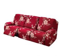 Recliner Chair Covers 2 Seater for Armchairs with Side Pocket, 6-Pieces Stretch Recliner Slipcover for Electric Chair, Sofa Covers Furniture Protector for Living Room (A-08,3 Seater)