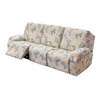 Recliner Chair Covers 2 Seater for Armchairs with Side Pocket, 6-Pieces Stretch Recliner Slipcover for Electric Chair, Sofa Covers Furniture Protector for Living Room (A-02,3 Seater)