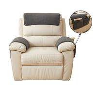 Recliner Chair Covers 3 Pieces Sherpa Fleece Sofa Armrest Cover for Recliner Chair with Storage Pockets Non-Slip Headrest Couch Cover for Dogs Washable Furniture Protector (Blackish Grey,1 Seat)