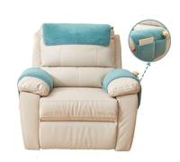Recliner Chair Covers 4 Pieces Sherpa Fleece Sofa Armrest Cover 2 Seater Sofa Headrest Slipcovers Non-Slip Couch Cover for Dogs Furniture Protector for Recliner Leather Sofa Couch (Teal,2 Seat)