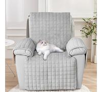 Recliner Chair Covers with Pockets - Soft Washable Waterproof Armchair Slipcovers with Adjustable Straps Buckles, Furniture Protector for Pets & Kids Reclining Chair and Electric Chair Cover (Gray）