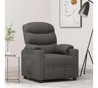 Recliner Chair Dark Grey Fabric Foam Adjustable Back and Footrest 75.5x92x105cm