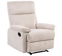 Beliani Recliner Chair EVERTON with Footrest Fabric Beige, Cream