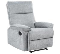 Beliani Recliner Chair EVERTON With Footrest Fabric Grey, Grey