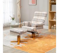 Recliner Chair Footstool Reclining Armchair Swivel Seat Ottoman Hidden Storage