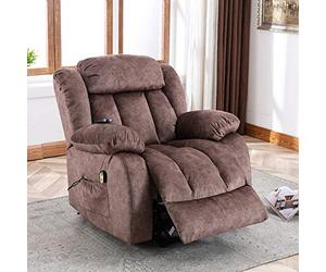 Recliner Chair for Seniors - Heated & Vibrating Heavy-Duty Riser Sofa, Overstuffed Comfort Design for Elderly Safety and Support