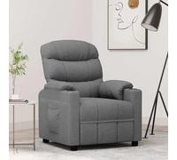 Recliner Chair Light Grey Fabric Foam Seat 75.5x92x105cm Adjustable Manual 3-Pos