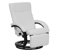 Recliner Chair MIGHT with Footrest Faux Leather White
