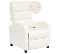 Recliner Chair OTUS with Footrest Boucle Off-White