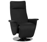 Recliner Chair PRIME With Footrest Faux Leather Black
