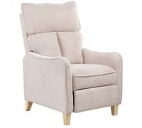 Recliner Chair ROYSTON with Footrest Fabric Beige