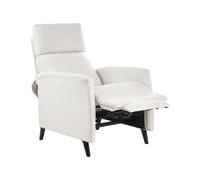 Beliani Recliner Chair Selvik With Footrest Fabric Off-White