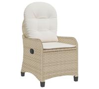 Recliner Chair with Cushion Beige Poly Rattan Berkfield Home Multi One Size