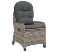 Recliner Chair with Cushion Grey Poly Rattan Berkfield Home Multi One Size