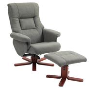 Recliner Chair with Footstool, Backrest Adjustable, Armchair, Grey HOMCOM Grey One Size