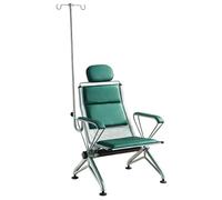 Recliner Chair with IV Pole, Medical Reclining Chair with Armrests and Backrest, Ergonomic PU Seat for Clinic, Nursing Home, Laboratory